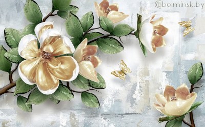 Фотообои De-Art Магнолия 3Д карамель